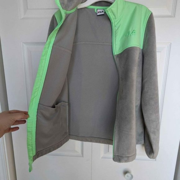 Fila Jackets & Coats Fila Sport Mint Grey Polar Fleece Zip Up Jacket - Picture 2 of 8